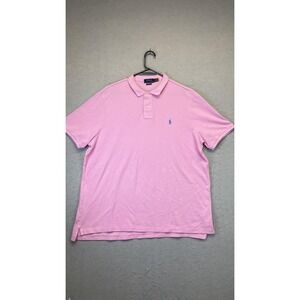 Polo Ralph Lauren Polo Shirt Mens XL Pink‎ Classic Fit Pony Pique Knit Casual